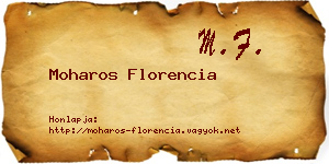 Moharos Florencia névjegykártya